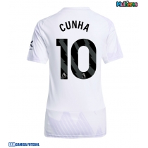 Camisa de Futebol Manchester United Matheus Cunha #10 Equipamento Secundário Mulheres 2025-26 Manga Curta